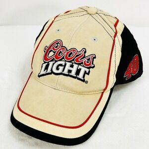 NASCAR #40 Coors Light Racing Hat Cap Adjustable Strapback Beige Sports